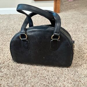 👜Vintage Coach Handbag-black leather👜